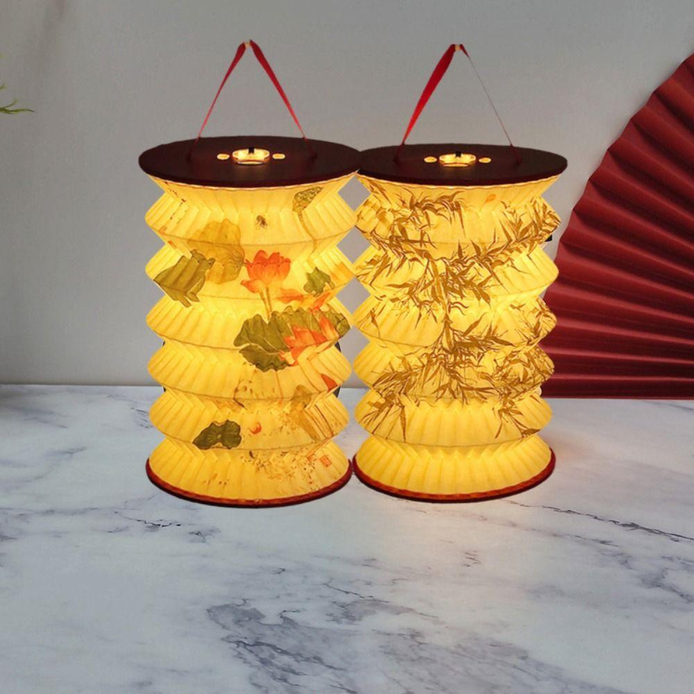Hanging Chinese Paper Lantern Projected Handheld Lanterns Decorative Flower Lamp  Spring Festival