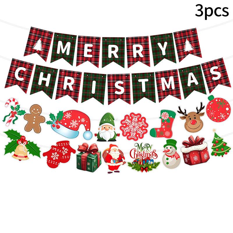 Christmas Hanging Paper Lanterns Cute Cartoon Santa Claus Xmas Tree Paper Lantern Lamps For Christmas Party Decor Photo Props