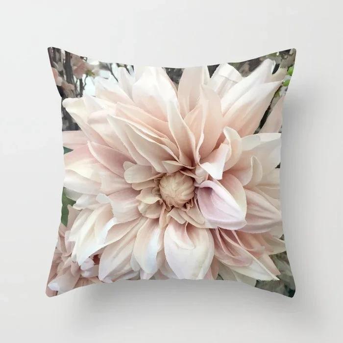 Rose Flowers Polyester Cushion Cover  Nordic Style Home Decoration Throw Pillow For Sofa Bed Car Pillow Case