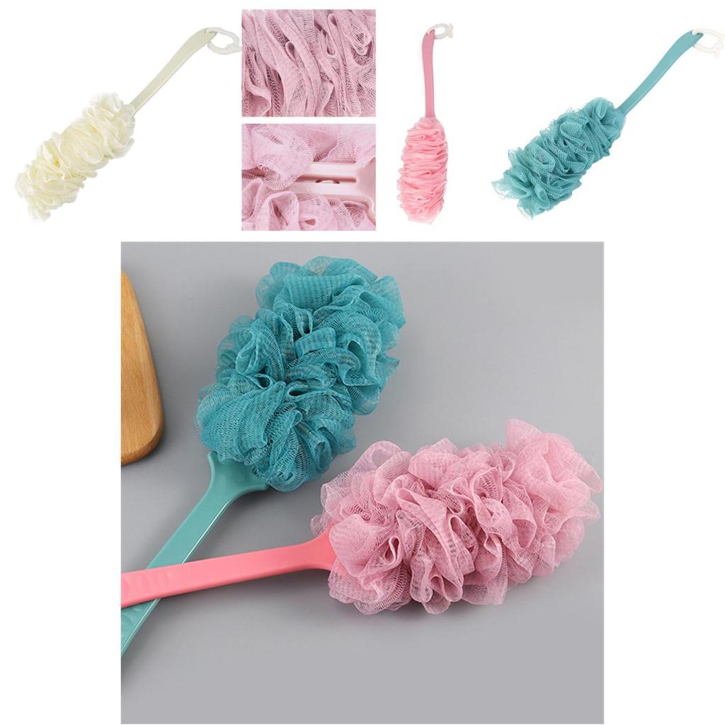 Premium Long Handle Bath Shower Brush With Durable Construction And Exfoliating Mesh Loofah