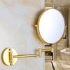 Cornice Oro/Nera Rotazione a 360 Gradi Specchio Circolare Double-sided Estraibile e Pieghevole Specchio da Bagno Specchio Decorativo da Parete