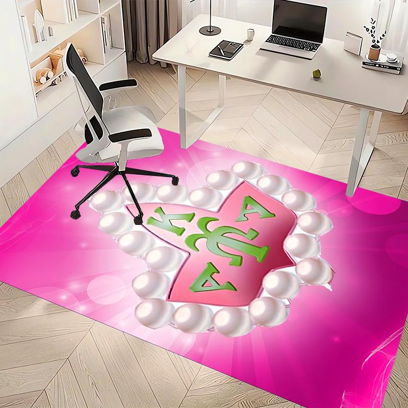 AKA Logo9 Printed Absorbent Washable Carpet, Non-Slip Bathroom Mats, Kitchen Rugs, Yoga Mat,Living Room Entrance, Camping Picnic Rugs