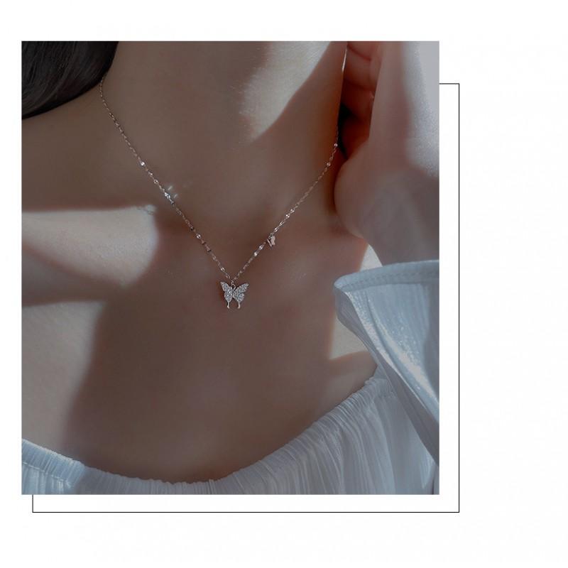 Butterfly Necklace Women Dainty Minimalist Clavicle Chain Trendy Light Luxury Choker Party Jewelry