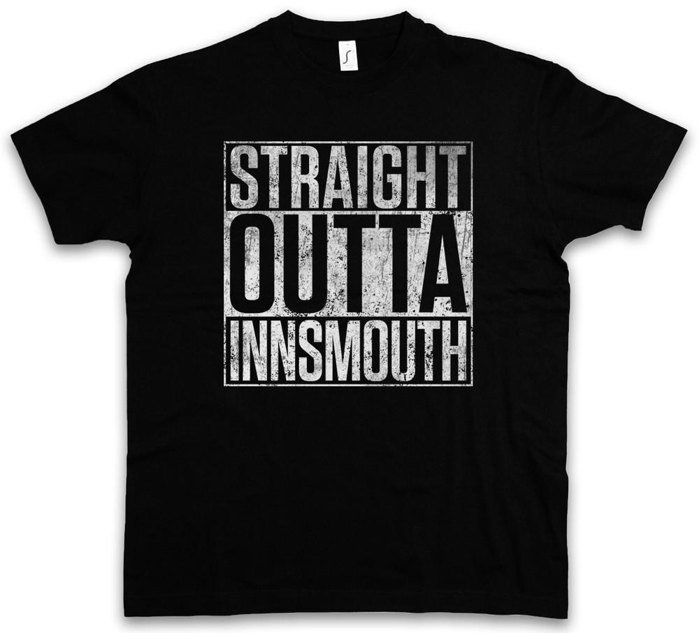 STRAIGHT OUTTA INNSMOUTH T-SHIRT City Horror Arkham H. P. Cthulhu Fun Lovecraft