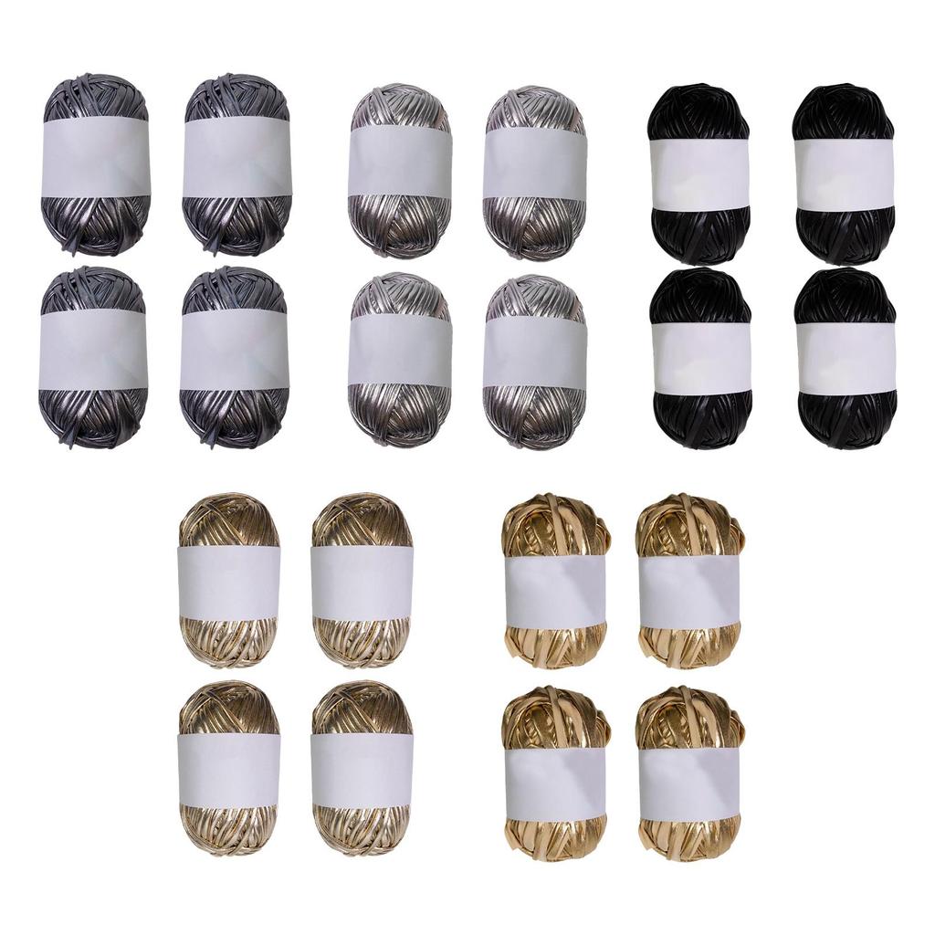 4x Metallic T-shirt Yarn Polyester Yarn Polyester Thread Home Decor Yarn Knitting Yarn Set Crochet Bag Yarn for DIY Bags Rugs