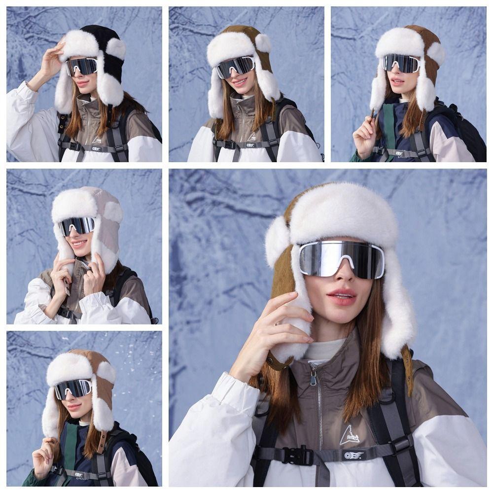 Cold Resistant Winter Pilot Hat Keep Warm Lei Feng Hat Multifunctional Plush Cycling Hat  Men