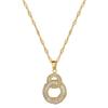 DIEYURO 316L Stainless Steel Crossover Circles Pendant Necklace For Women Girl New Luxury Choker Charm Chain Jewelry Gift Party