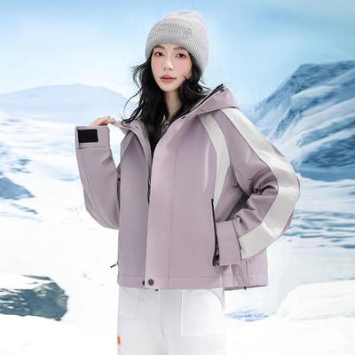 Women's Light Down Outdoor Jacket Autumn Winter Short Hooded Zipper Loose Straight White Duck Down Coat Stand Collar Pocket