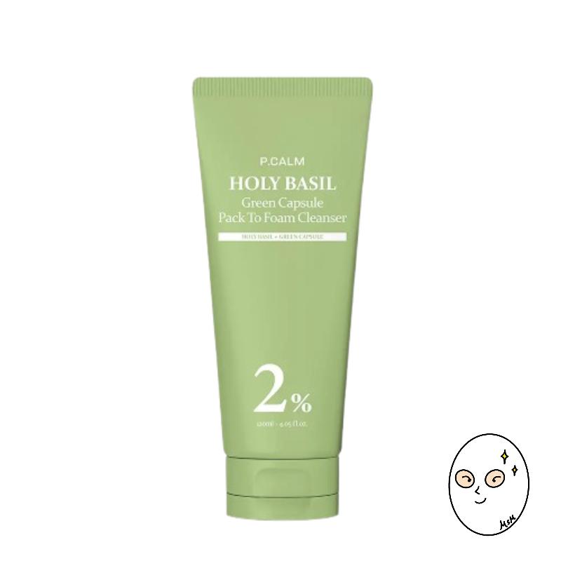 

P.CALM Holy Basil Green Capsule Pack-to-Foam Cleanser 120ml