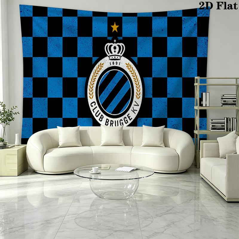 Club Brugge Wall Tapestry Aesthetic Wall Hanging Printed Fabric Blanket Decorative Tapestries for Bedroom Living Room Home Decor