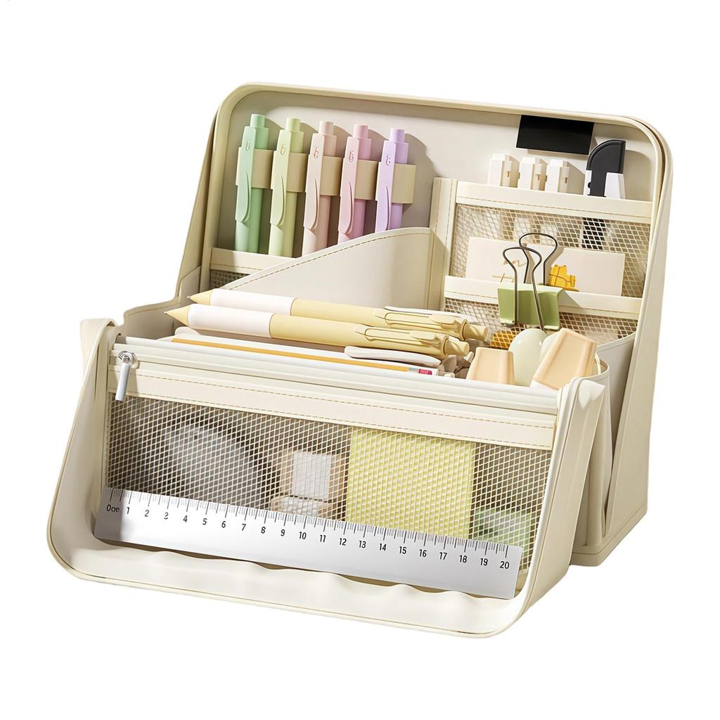Big Pencil Case Large Capacity Portable Waterproof Organizer with Handle for Girls Stationery Art Drawing Writing Makeup Travel
