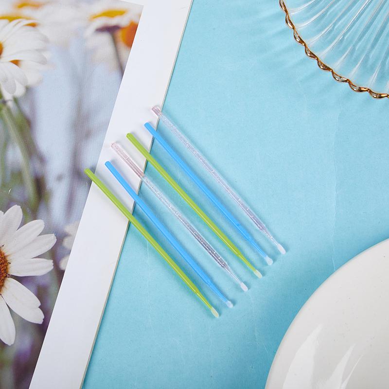 100Pcs Micro Brushes Cotton Swab Eyelash Extension Disposable Eye Lash Glue Cleaning Brushes Applicator Sticks Makeup Tools