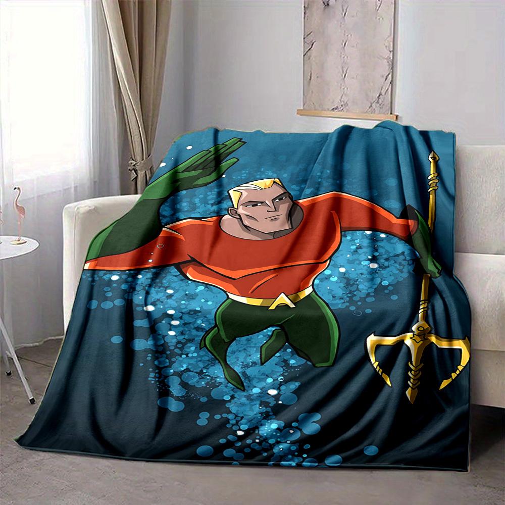 1pc Aquaman, Trident Flannel Throw Blanket Soft, Warm & Cozy for Couch, Bed, Office, and Travel Versatile All Season Gift, Christmas Present