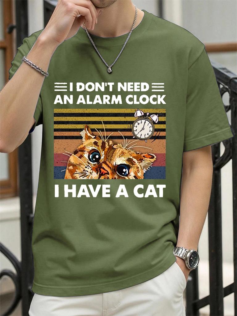 I DonT Need An Alarm Clock I Have A Cat Prints TShirt Women Cotton Summer Tops Soft Loose ONeck T Shirt Casual Womans Clothes
