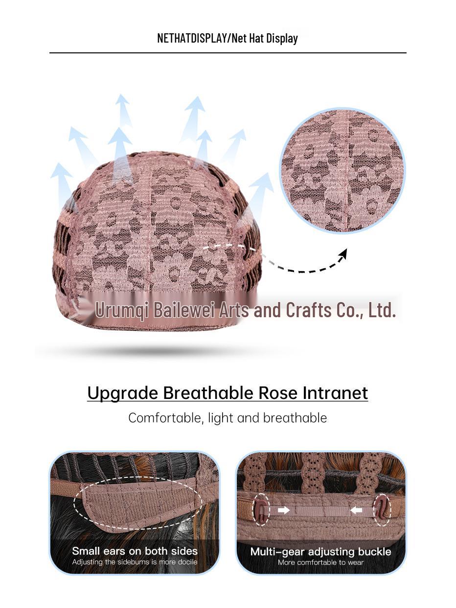 28  Gradient Gray-Gold Long Wavy Wig, Middle Part, High-Temperature Silk, Natural European & American Style Gradient Gray-Gold Wig