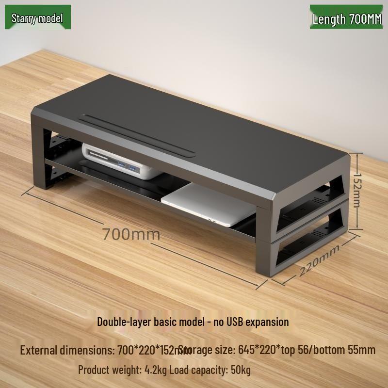 Gecko Double-Layer USB-C Monitor Riser with Expansion & Charging