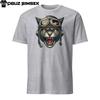 Unik kortärmad unisex t-shirt herr damer t-shirts topp: Aggressiv katt pilotdesign