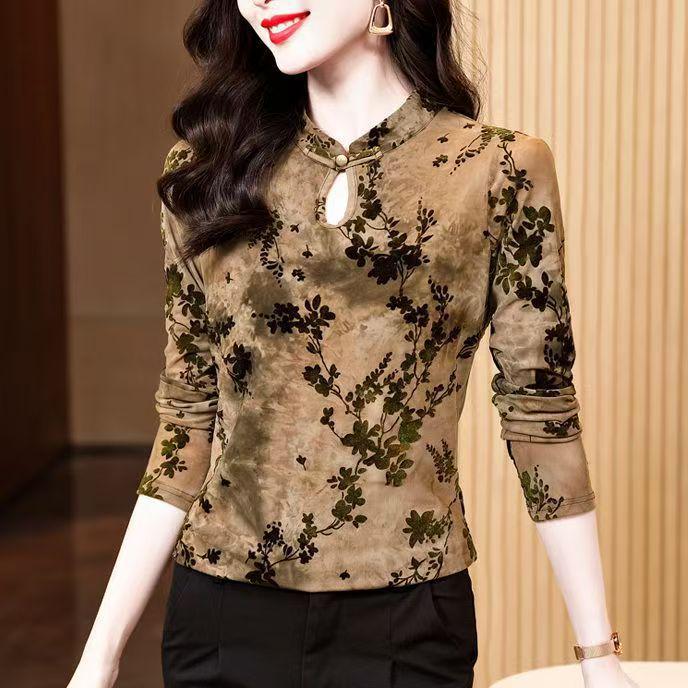 Elegant Autumn/Winter Chinese Style Long-Sleeve Plush Top