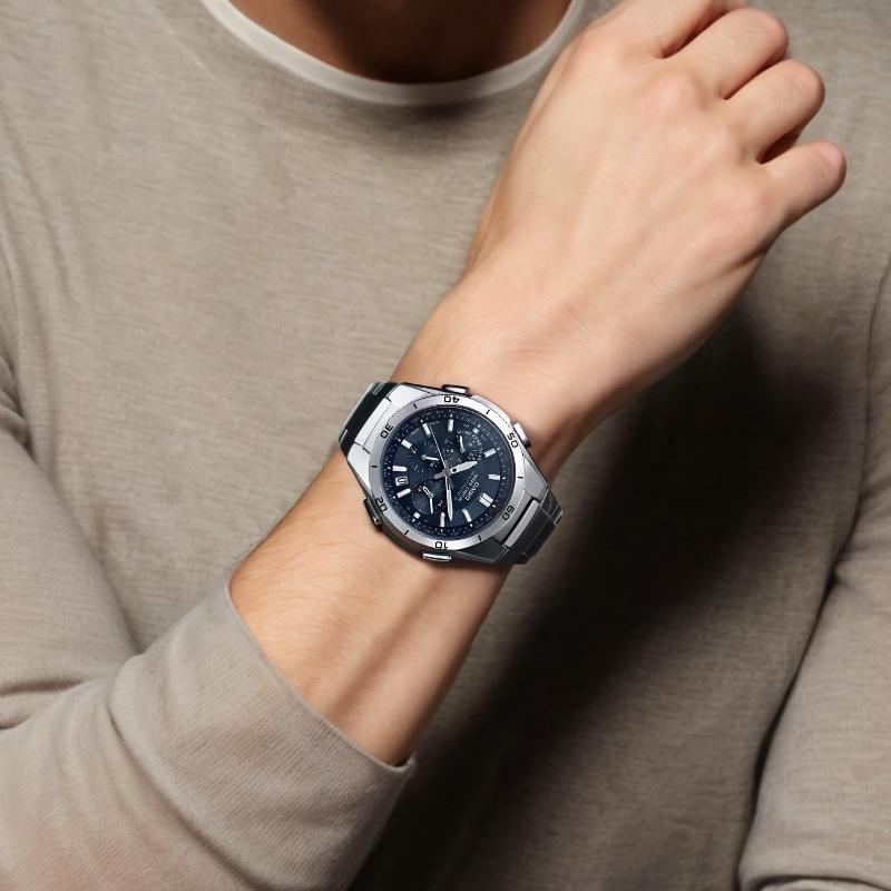 

CASIO -general watch series, waterproof 100 meters, fashionable style, solar Quartz, resin strap, , men s watch, blue dial WVQ-M410DE-2A2JF синий