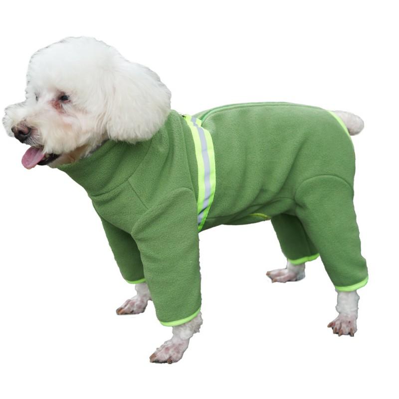 Warmer Fleece Hundejumpsuit Kleine Rassen Wintermantel Corgi Teddy Schnauzer 4-Beiner Outfit