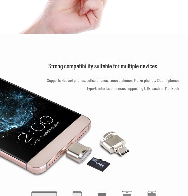 Mini-Metall-TF-Kartenleser für USB-C & Android-Geräte