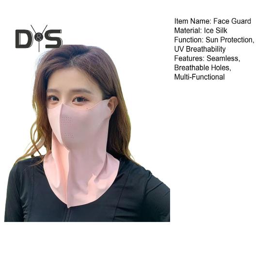 Summer Face Guard Tkanina odvádějící vlhkost Prodyšná Elastická manžeta na krk Ochrana před sluncem Ledová hedvábná ochrana obličeje