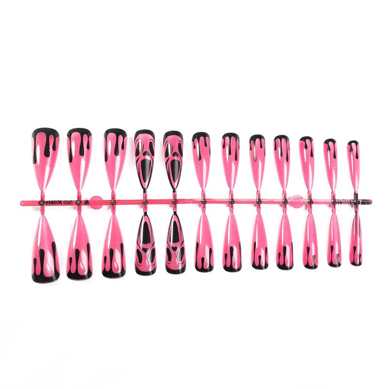 

Аврора Кошачий глаз Череп Нейл-арт - Хэллоуин Длинные Заостренные Накладные Ногти