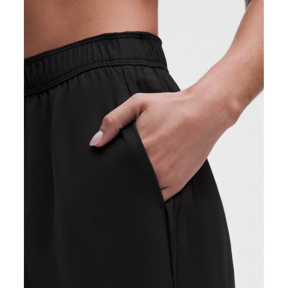Lullulemon Stretch Woven High-Rise Wide-Leg Crop Pants Blk