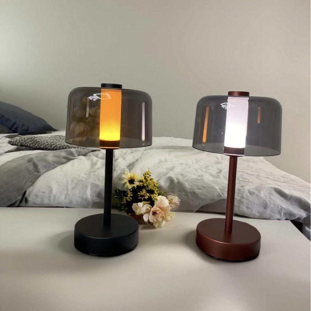 Cordless Retro Table Lamp Dimmable Touch Sensor Rechargeable Desk Light Wireless Lighting USB Rechargeable LED Reading Lamp