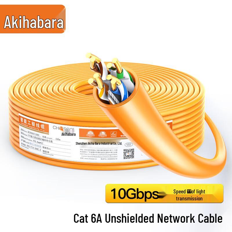Choseal Cat6A Unshielded Pure Copper 10 Gigabit Network Cable