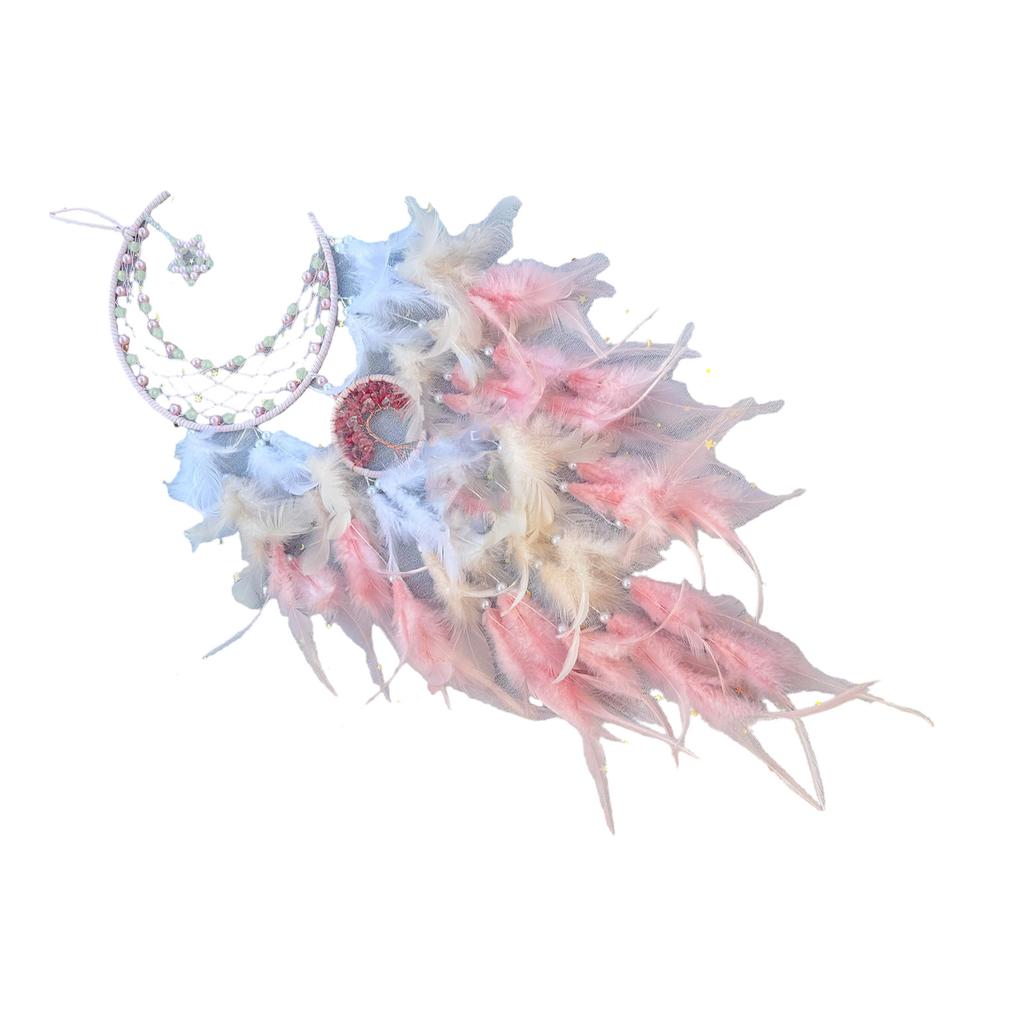 Night Glowing Beads Dreamcatchers Star Moon Feathered Windchimes Wall Hanging Ornament for Eid Ramadans Car Decoration