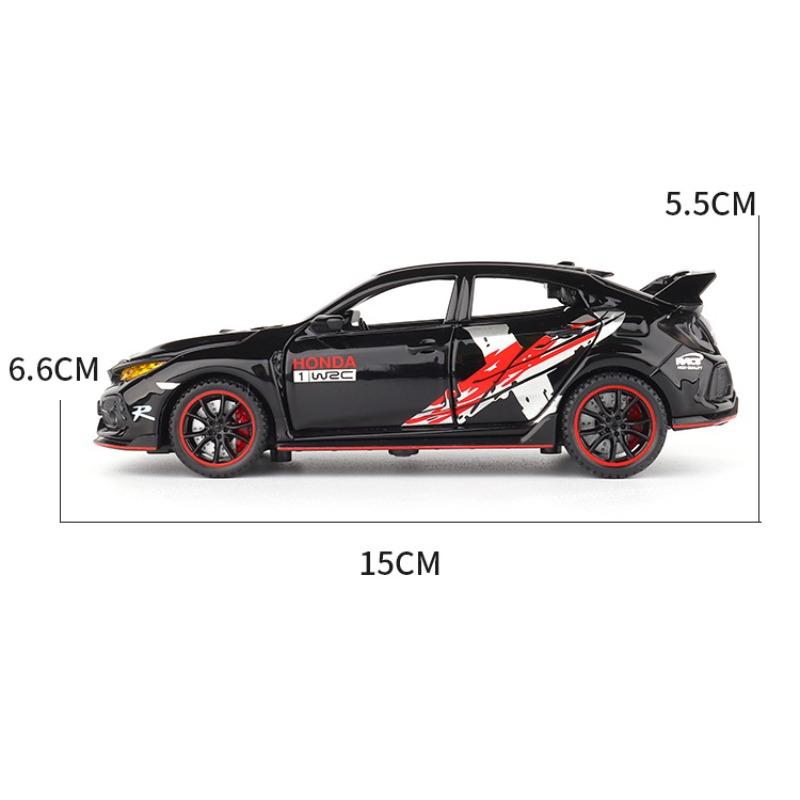 1/32 HONDA CIVIC TYPE-R Diecasts & Toy Vehicles Metal Car Model Sound Light Collection Car Toys for Children Christmas Gift