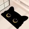 Cute Black Cat Shaped Quick-Dry Diatomaceous Earth Bath Mat Funny Cat Lovers Soft Diatom Mud Absorbent Floor Mat