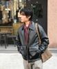Lemain Second Vegan Leather Oversized Blouson Jacket [Black]