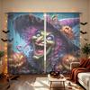 2 Stück Halloween Lustige Hexe Kürbis Druck Stangentasche Vorhänge, Lichtblockierende Sichtschutz Fenster Vorhänge Für Wohnzimmer Schlafzimmer,