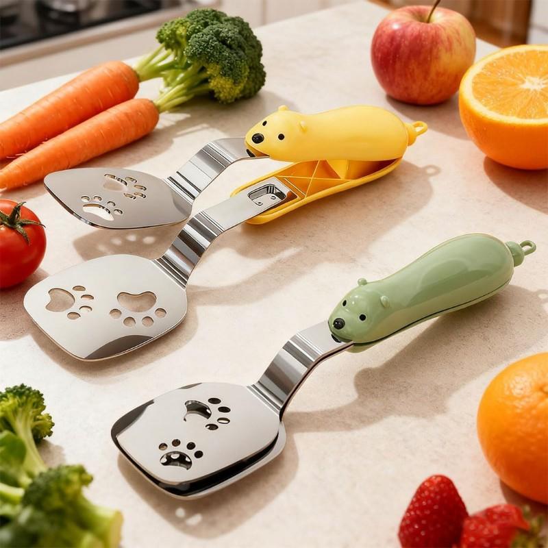 Good-For Steaks& Food Cooking& Outdoor Barbecue 2Pcs Stainless Steel Kitchen Tongs, Cute Little Bear Shaped Cooking Tongs