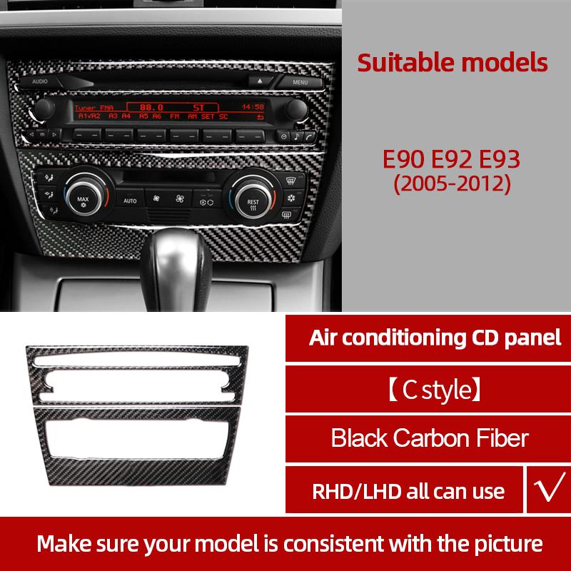 Kohlefaser Für BMW E90 E92 E93 2005-2012 Auto Mittelkonsole CD-Panel Verkleidung Aufkleber Tuning Abdeckung Dekor Auto Innenzubehör