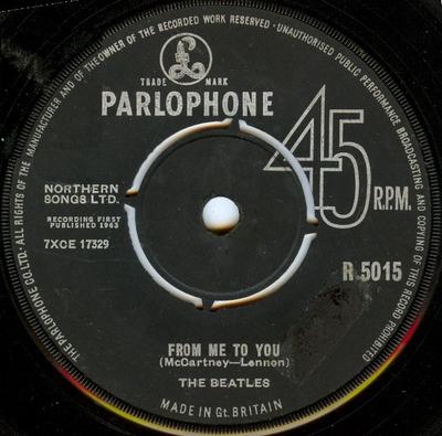 7palcový singl BEATLES - From Me To You R5015 Parlophone 1963 UK Rock Použitý