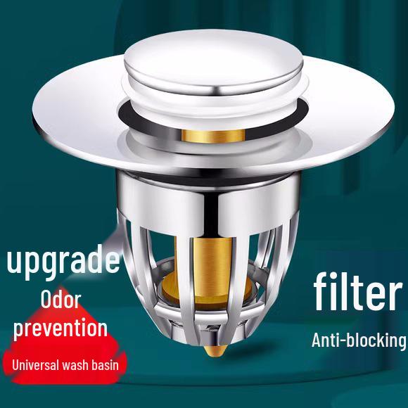 Universal Anti-Odor Pop-Up Drain Stopper for Washbasin