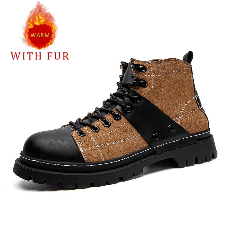 

Мужские ботинки из натуральной кожи Новый дизайнерский стиль Повседневные офисные для отдыха деловые для вечеринок Осень и зима Мотоциклетная обувь 44