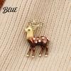 Elk Lapel Pin Christmas Reindeer Brooch Pin Rhinestone Sweater Alloy Cardigan Coat Suits Accessories Jewelry Gift for Xmas