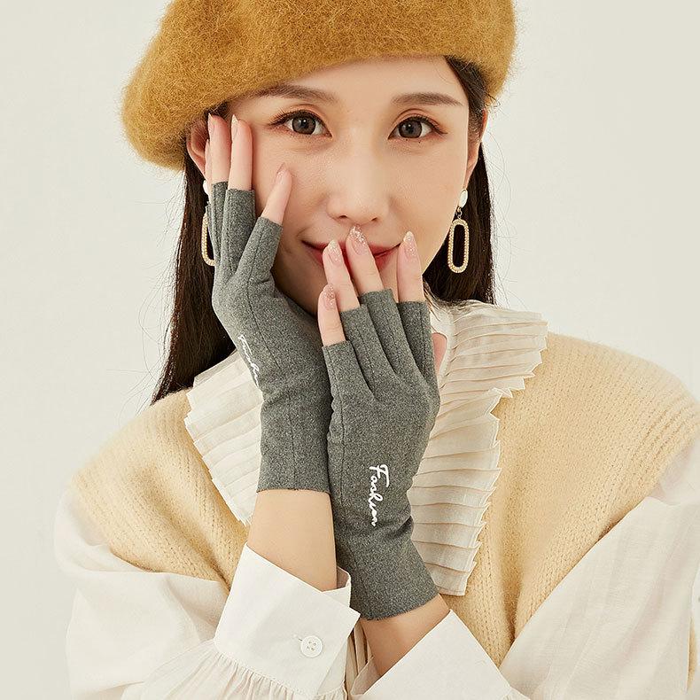 Rękawiczki rowerowe dla kobiet Nowe zimowe termiczne bez palców Outdoor Riding Typing Warm Half-Finger Gloves D174 Unisex High