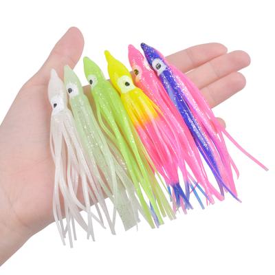 30/50/100 Stück Weiche Tintenfischköder Oktopus Tintenfischschürze Köder Trollingköder Jigs Silikon Künstlicher Köder Für Thunfisch Segelfisch Wels