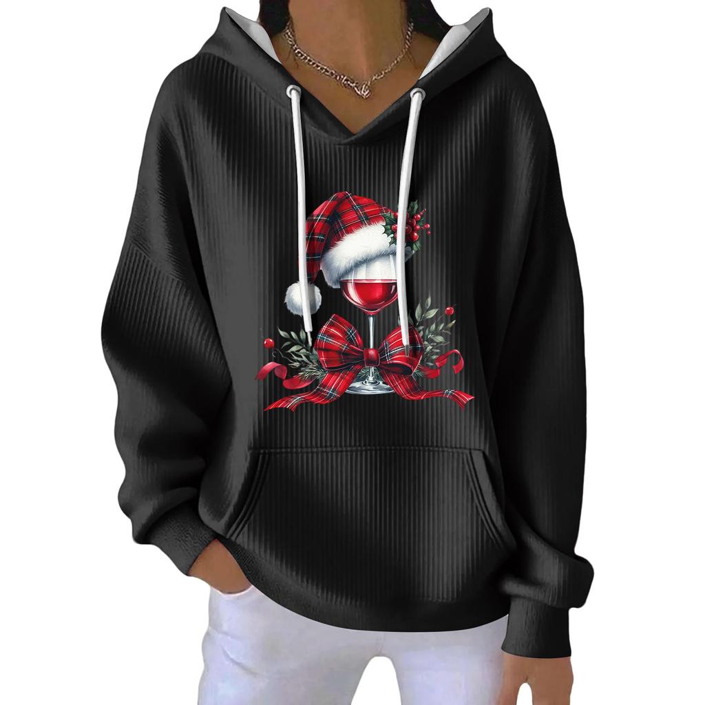 Women's Fashion Casual Christmas Angel Print Pullover Long-Sleeve Sweatshirt