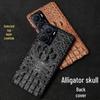 Genuine Leather Protective Case for iQOO Z6 - Crocodile Skull Design