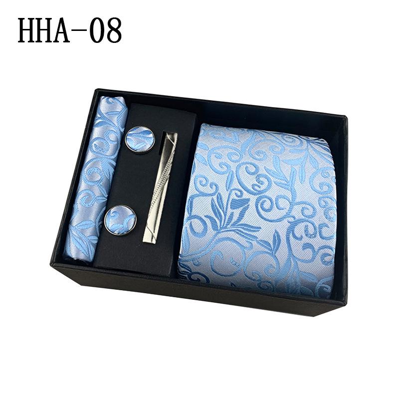 Paisley Herren Krawattenset mit Einstecktuch, Manschettenknöpfen & Krawattenklammer – Business Casual Geschenkbox