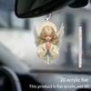 Cute Acrylic Angel Pendant Car Interior Accessory For Rearview Mirror Decoration