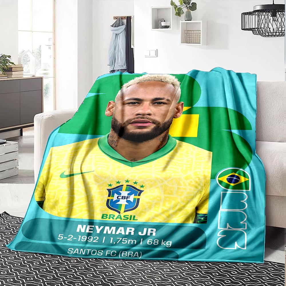 1pc Neymar18 Blanket, Gift, for Men and Women, Soft Blanket, Good for Sofa Bed Couch Travel, Lightweight Flannel Blanket