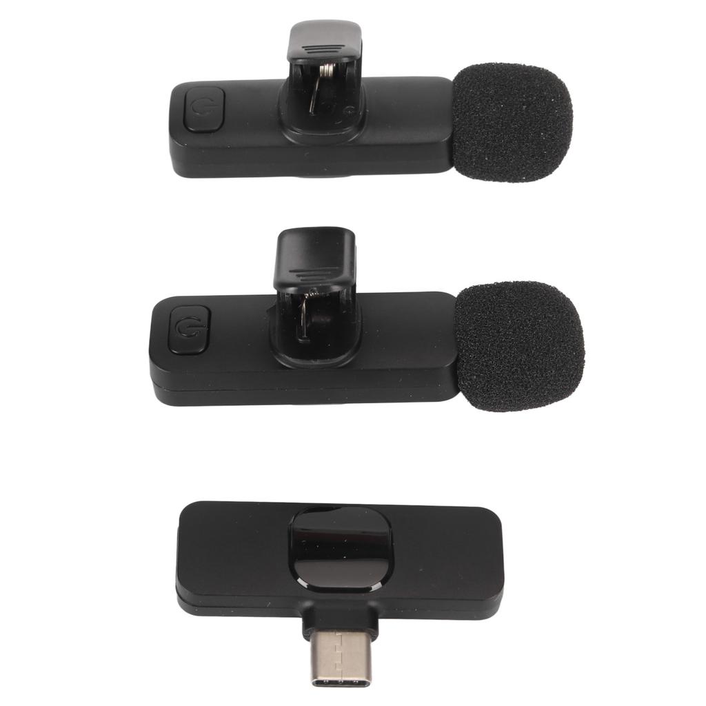 Vezeték nélküli csíptetős mikrofon 1 az 2-höz Zajszűrős Type C interfész Mini vezeték nélküli csíptetős Mi