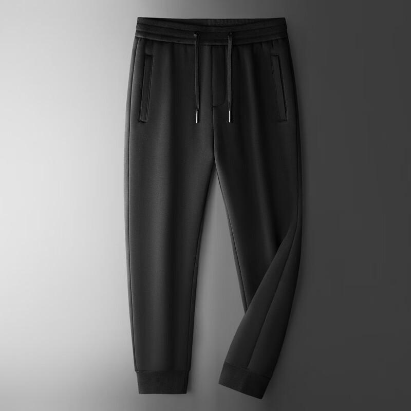 LRT Men's Fleece-Lined Casual Straight-Leg Trousers